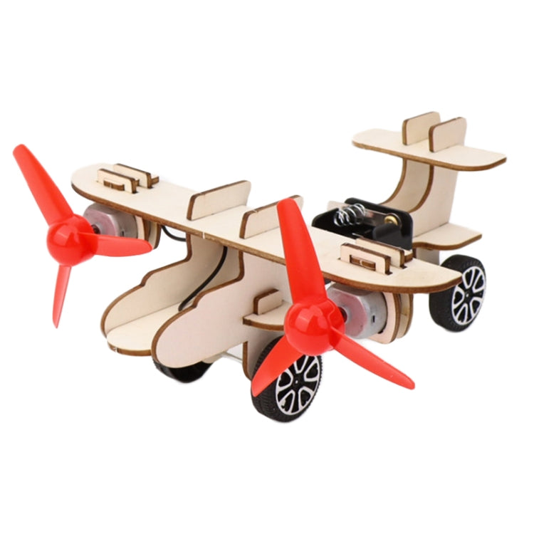 DIY Dual-engine Gliding Airplane Model Children Technology Small Crafts Wooden Puzzle Electrical Toy