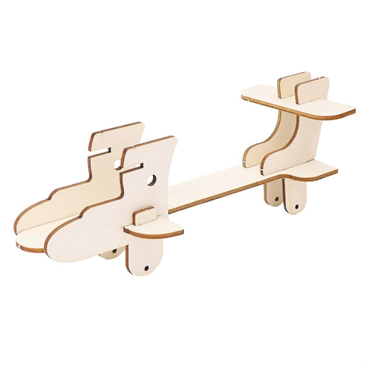 DIY Dual-engine Gliding Airplane Model Children Technology Small Crafts Wooden Puzzle Electrical Toy