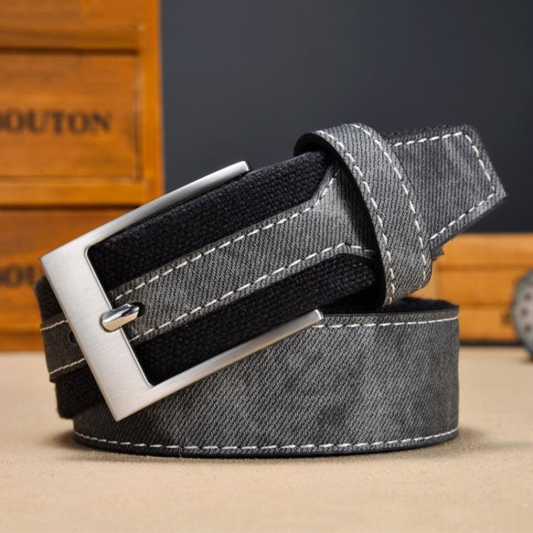 110cm Canvas Splicing Men Casual Belt Versatile Student Belt