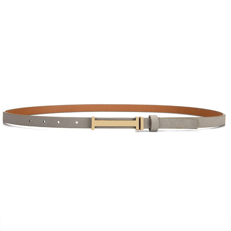 90cm Women Adjustable Leather Decorative Belt Casual Jeans Gold Buckle Thin Belt
