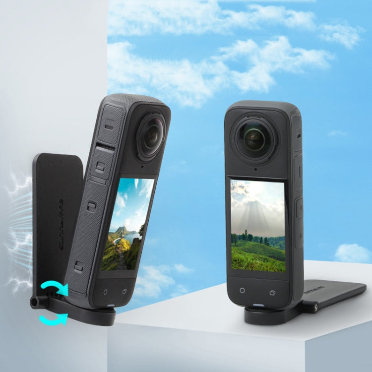 For Insta360 X5 / X4 / X3 Sunnylife X4-ZJ827 Magnetic Stand Base Handheld Handle Desktop Support Accessories - Black