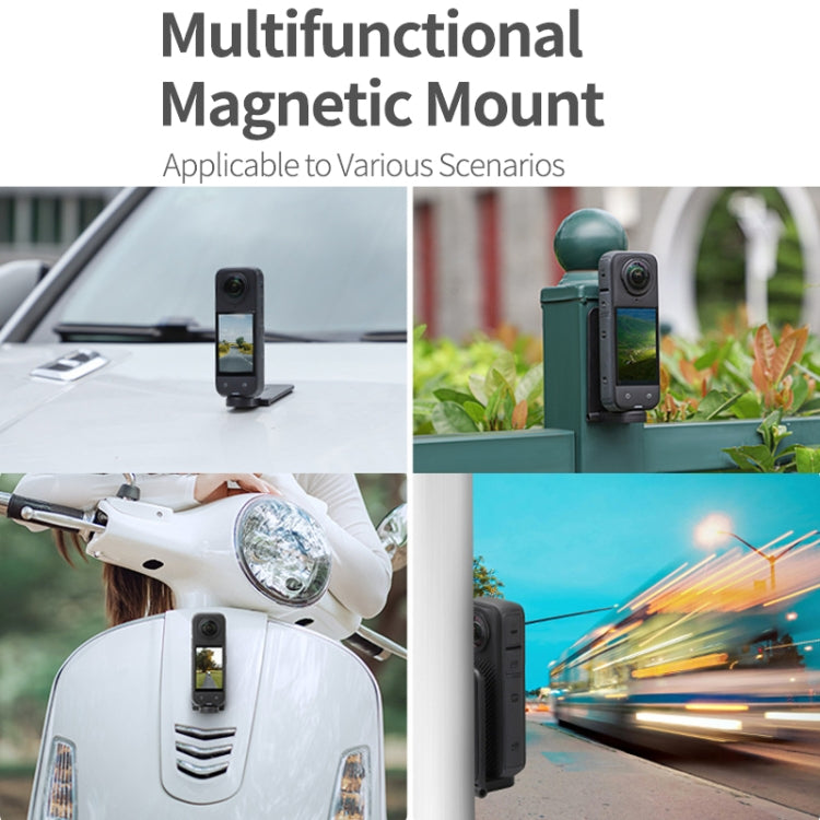 For Insta360 X5 / X4 / X3 Sunnylife X4-ZJ827 Magnetic Stand Base Handheld Handle Desktop Support Accessories - Black