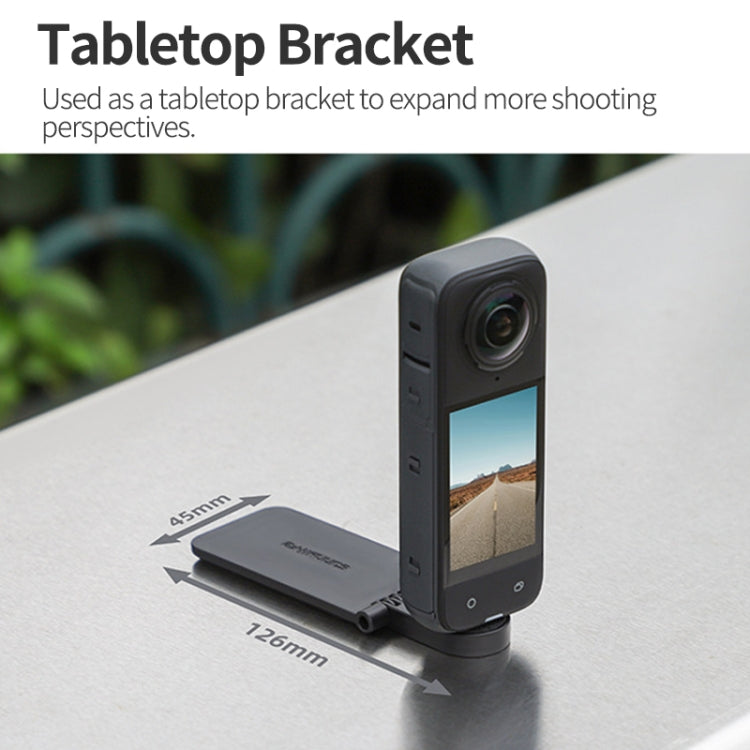 For Insta360 X5 / X4 / X3 Sunnylife X4-ZJ827 Magnetic Stand Base Handheld Handle Desktop Support Accessories - Black
