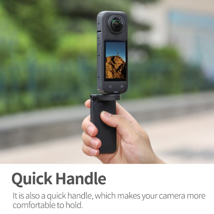 For Insta360 X5 / X4 / X3 Sunnylife X4-ZJ827 Magnetic Stand Base Handheld Handle Desktop Support Accessories - Black