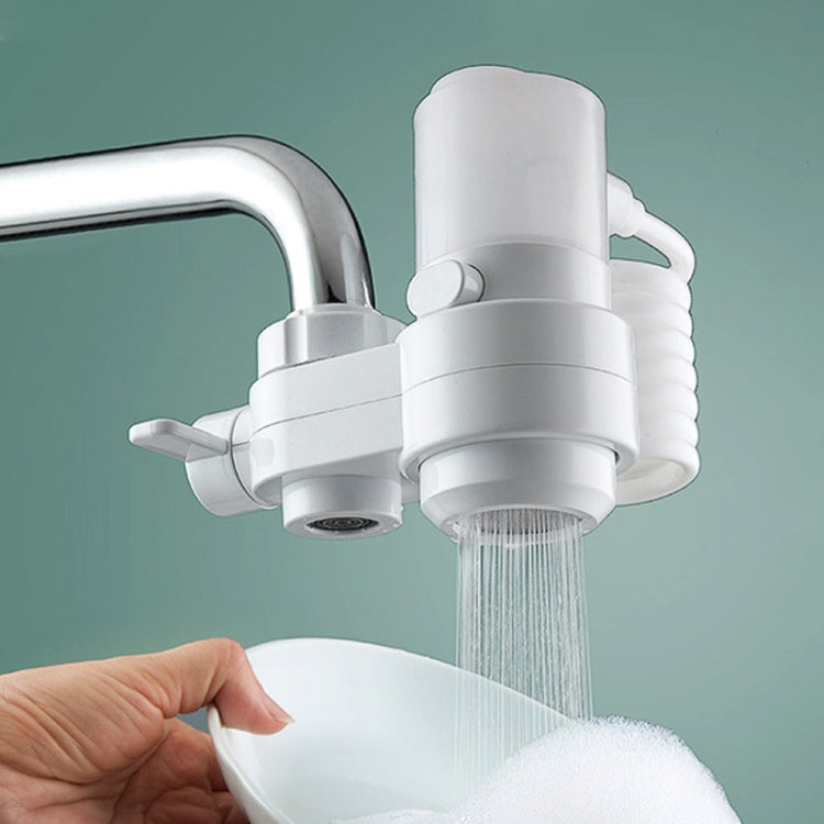 Kitchen Foam Pumping Flushing Water Faucet Extender - White