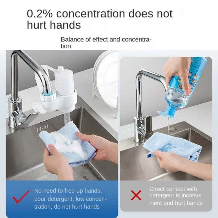 Kitchen Foam Pumping Flushing Water Faucet Extender - White