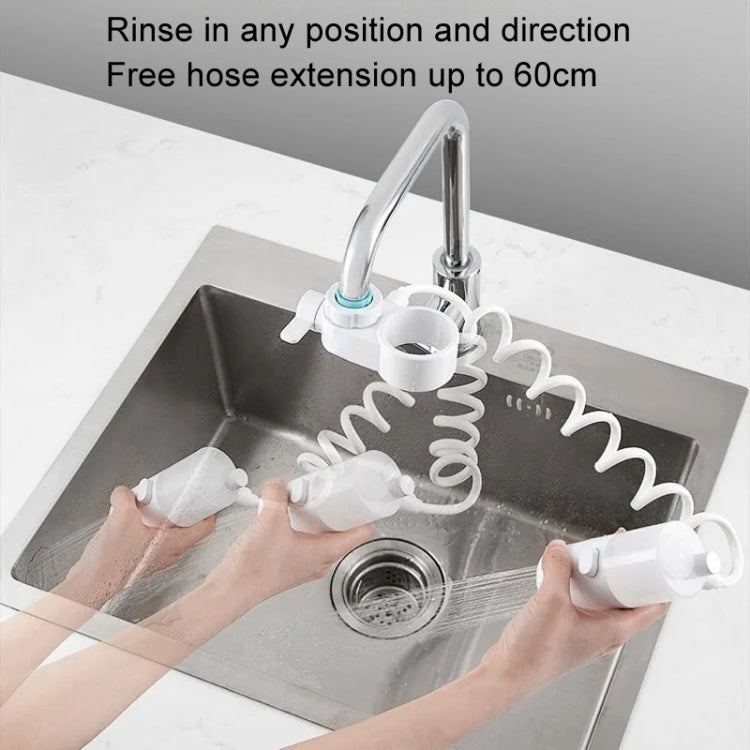 Kitchen Foam Pumping Flushing Water Faucet Extender - White