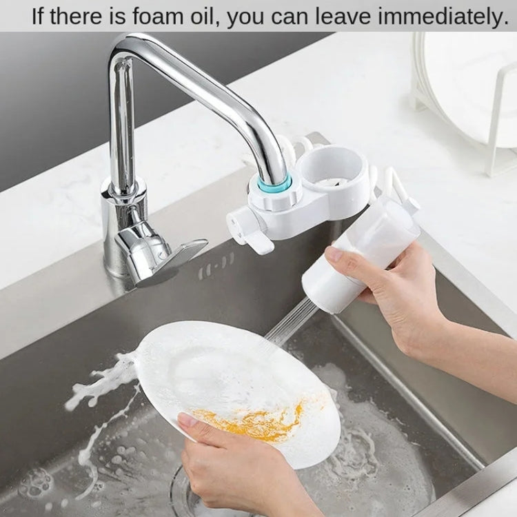 Kitchen Foam Pumping Flushing Water Faucet Extender - White