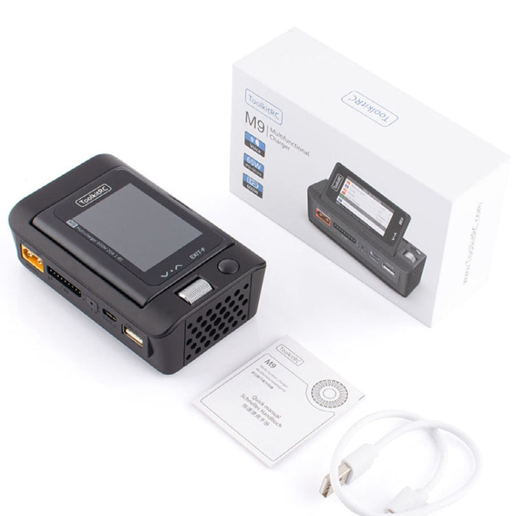 ToolkitRC M9 600W Airplane Li-Po Battery Balance Charger With Voice Function - Black