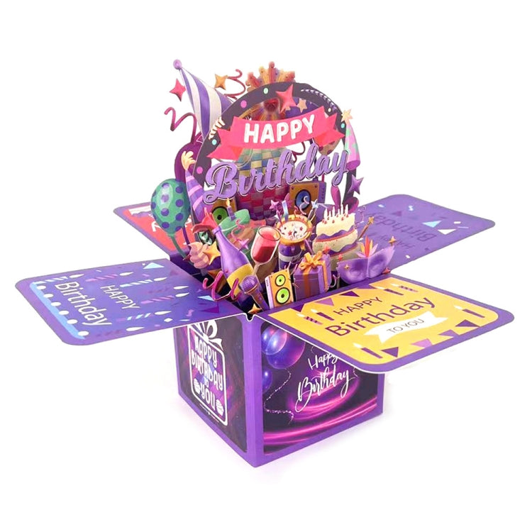 Colorful 3D Three-dimensional Handmade Hollow Paper Carving Birthday Card