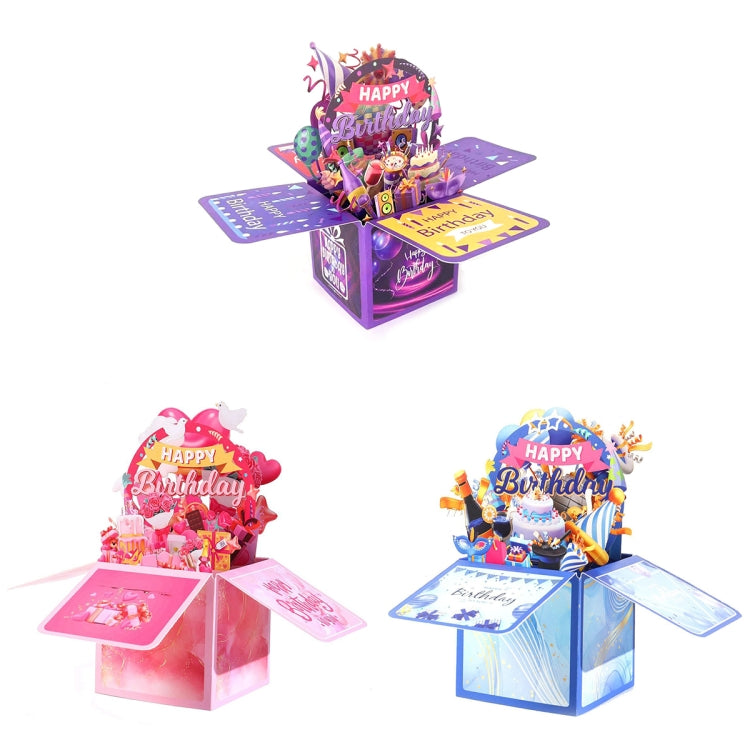 Colorful 3D Three-dimensional Handmade Hollow Paper Carving Birthday Card