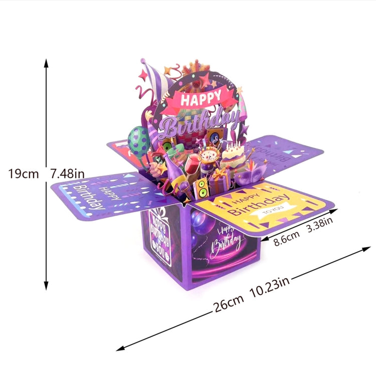 Colorful 3D Three-dimensional Handmade Hollow Paper Carving Birthday Card
