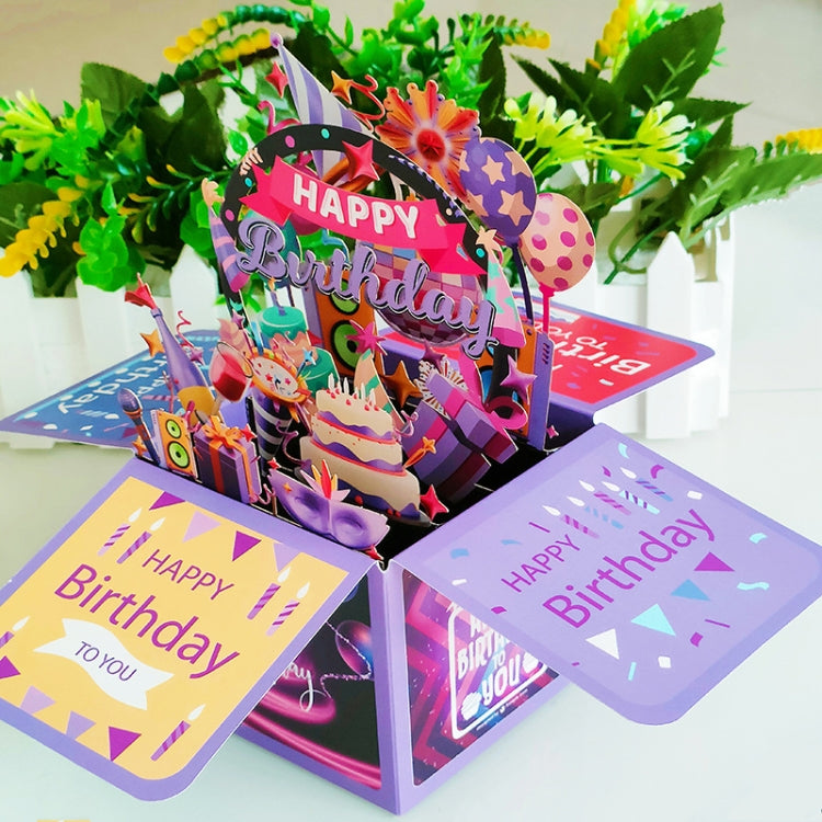 Colorful 3D Three-dimensional Handmade Hollow Paper Carving Birthday Card