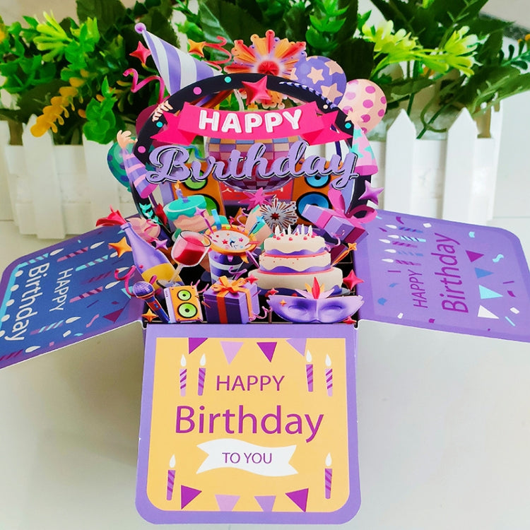 Colorful 3D Three-dimensional Handmade Hollow Paper Carving Birthday Card