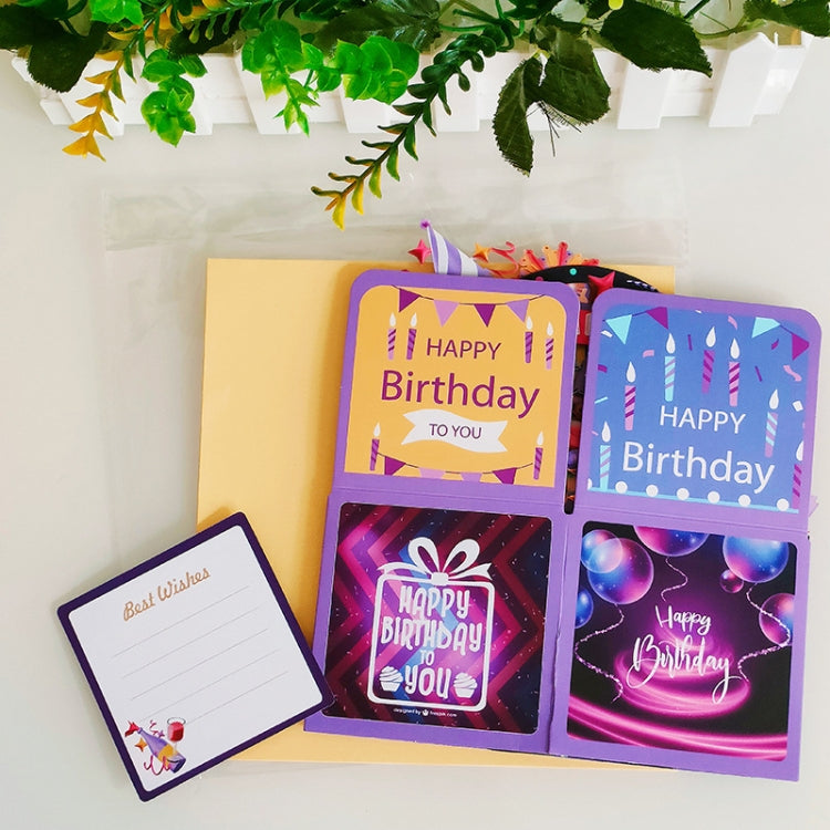 Colorful 3D Three-dimensional Handmade Hollow Paper Carving Birthday Card