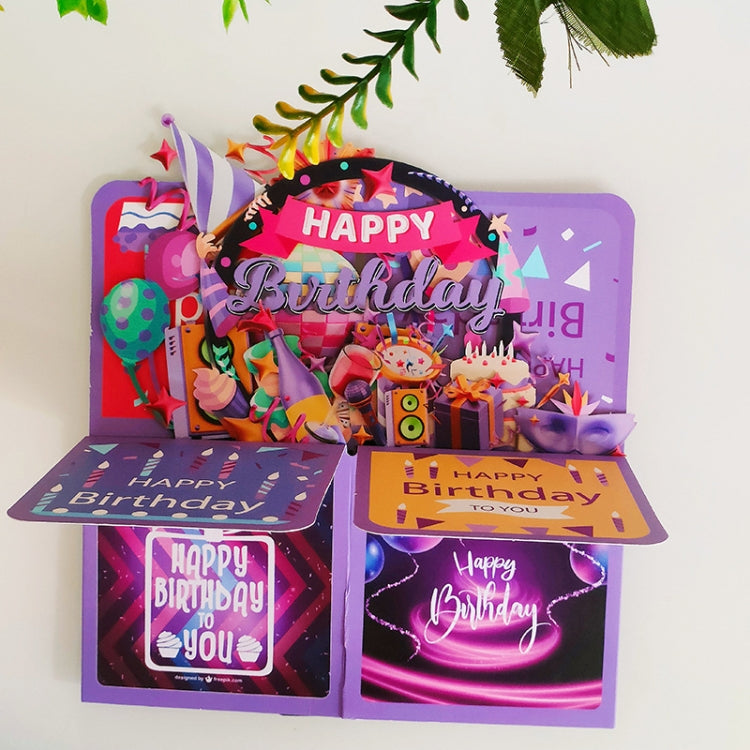Colorful 3D Three-dimensional Handmade Hollow Paper Carving Birthday Card