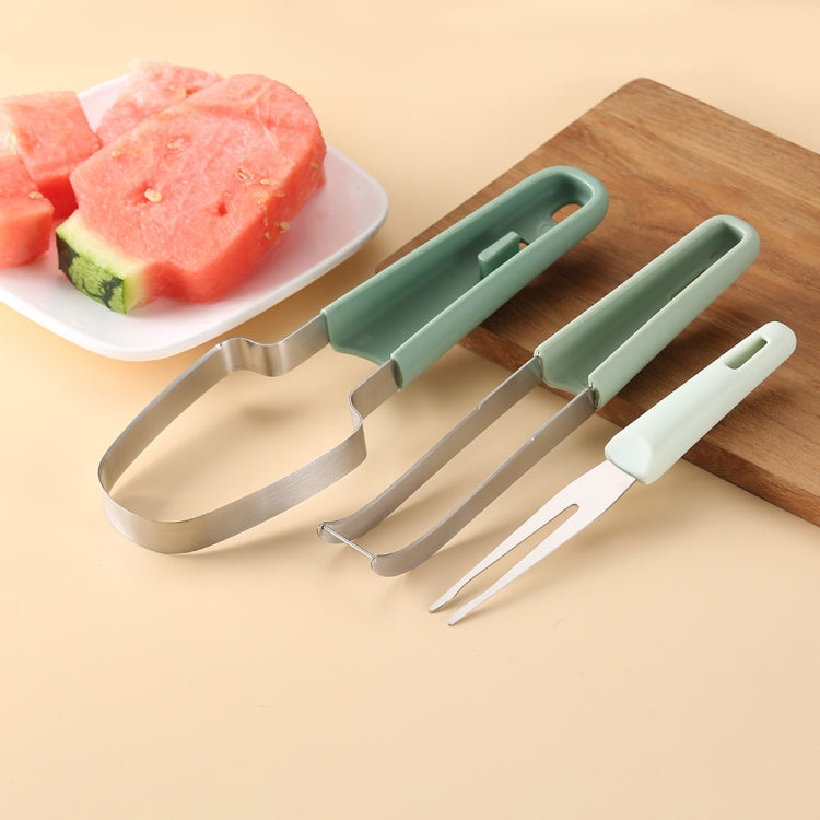 3-in-1 Watermelon Tools Stainless Steel Watermelon Popsicle Cutter Fruit Slicer Peeler Knife Fork