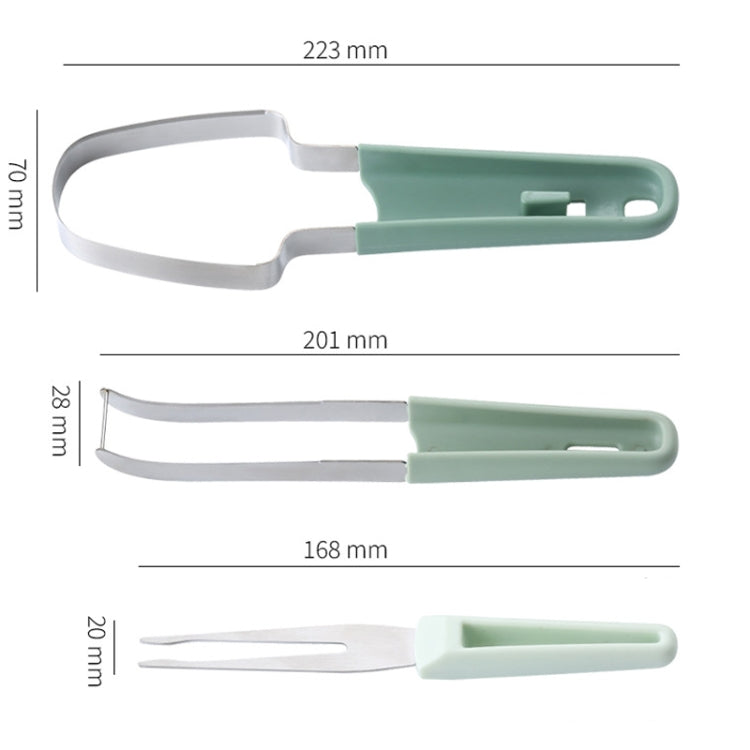3-in-1 Watermelon Tools Stainless Steel Watermelon Popsicle Cutter Fruit Slicer Peeler Knife Fork