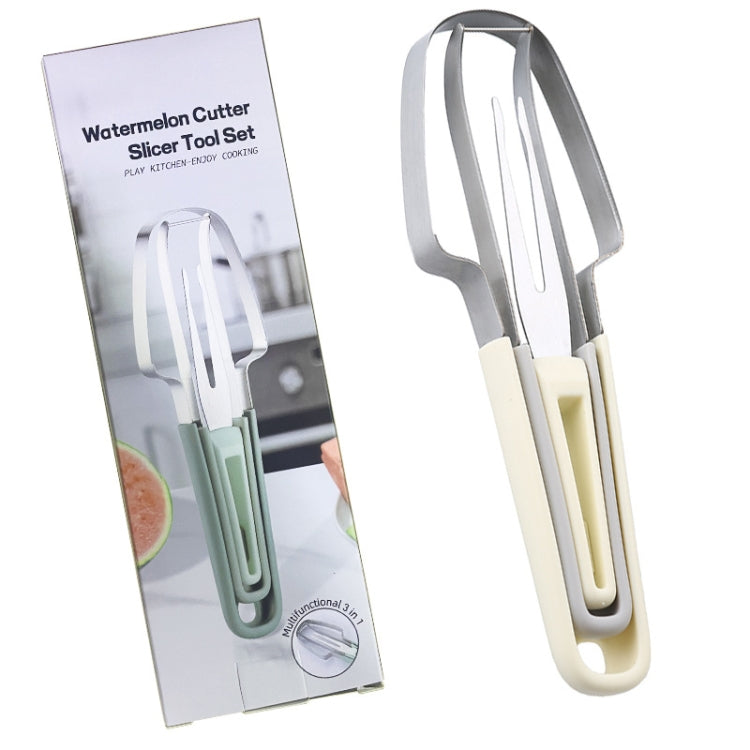 3-in-1 Watermelon Tools Stainless Steel Watermelon Popsicle Cutter Fruit Slicer Peeler Knife Fork