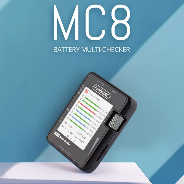 ToolkitRC MC8 Multifunctional Electrical Display Power Detection Signal PD Charger - Black