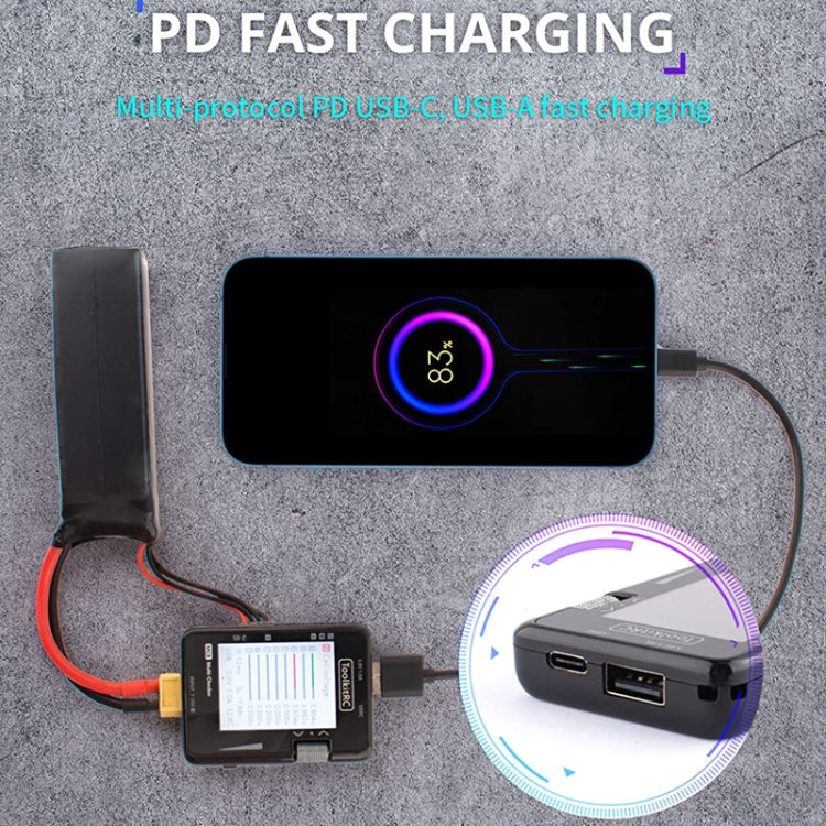 ToolkitRC MC8 Multifunctional Electrical Display Power Detection Signal PD Charger - Black