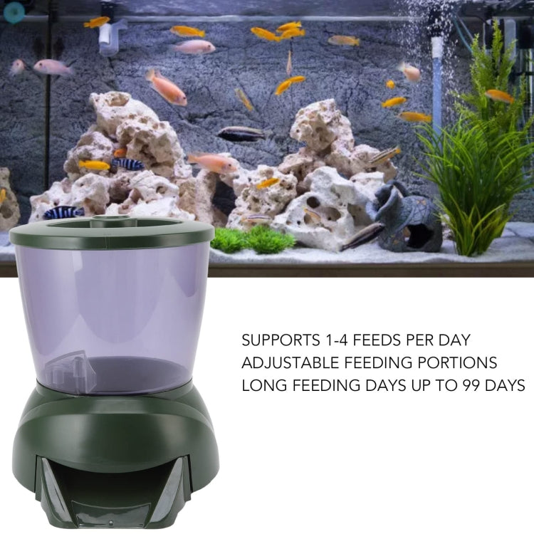 4.25L Aquarium Automatic Feeder Timing Dosing Fish Tank Pond Feeder - Green