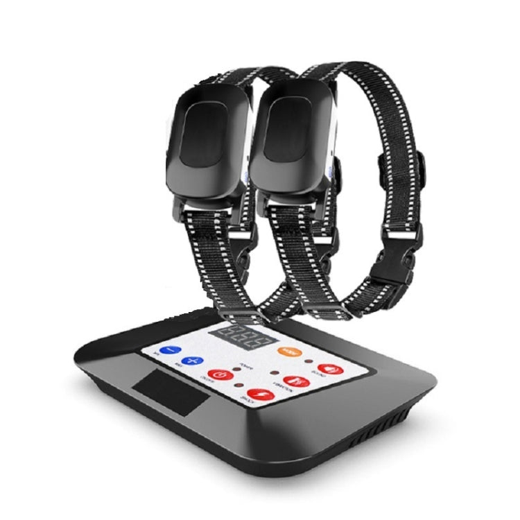 1 Drag 2 Pet Electronic Fence Wireless Dog Trainer Smart Electric Shock Dog Collar - Black