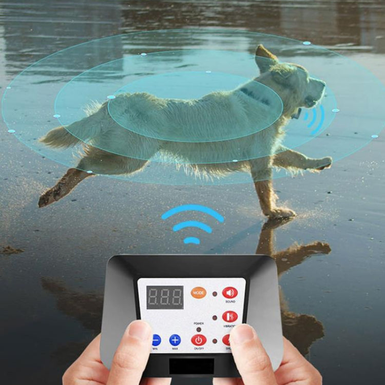 1 Drag 2 Pet Electronic Fence Wireless Dog Trainer Smart Electric Shock Dog Collar - Black