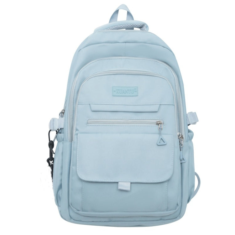 Oxford Cloth Simple Travel Backpack Solid Color Junior High School Students School Bag 45x31x18cm