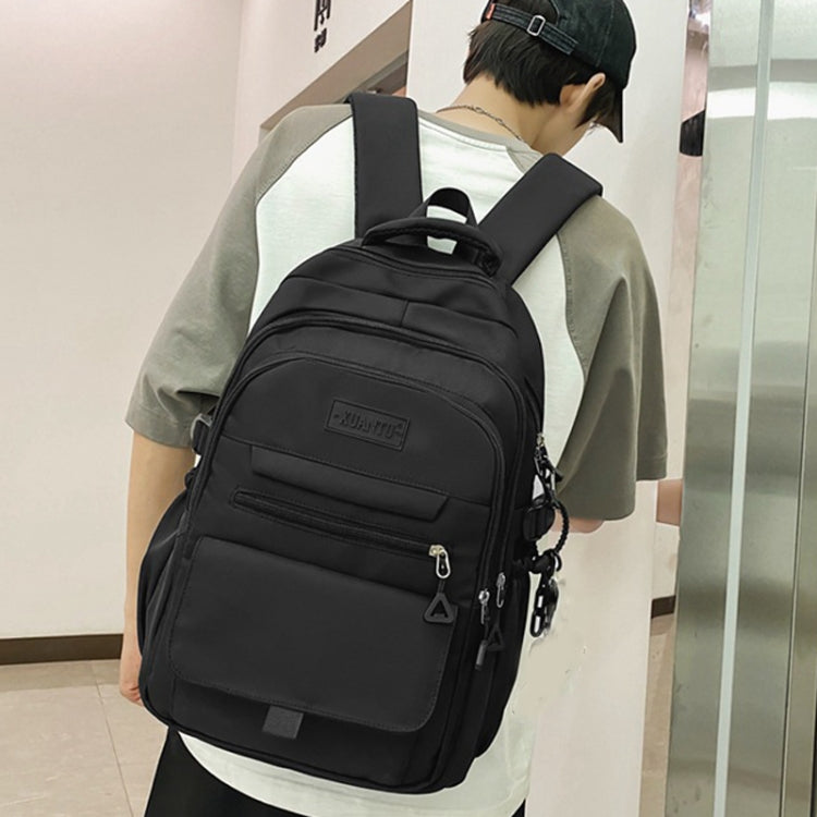 Oxford Cloth Simple Travel Backpack Solid Color Junior High School Students School Bag 45x31x18cm