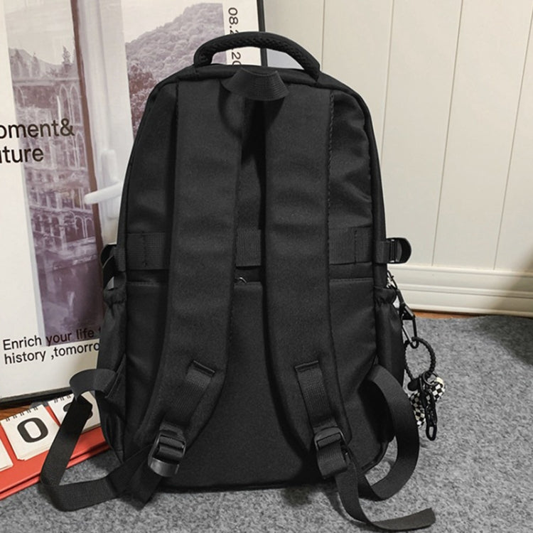 Oxford Cloth Simple Travel Backpack Solid Color Junior High School Students School Bag 45x31x18cm