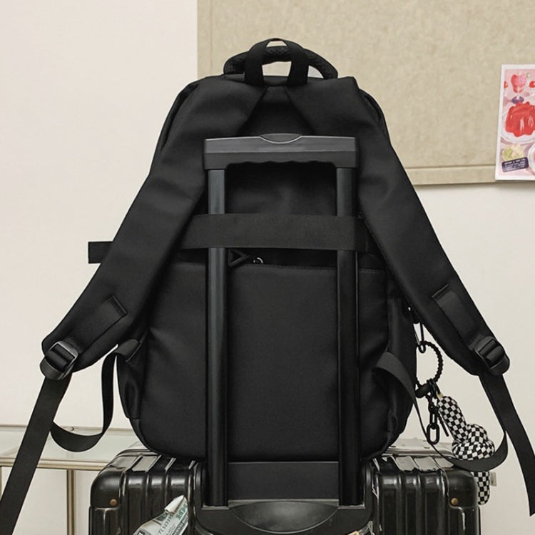 Oxford Cloth Simple Travel Backpack Solid Color Junior High School Students School Bag 45x31x18cm