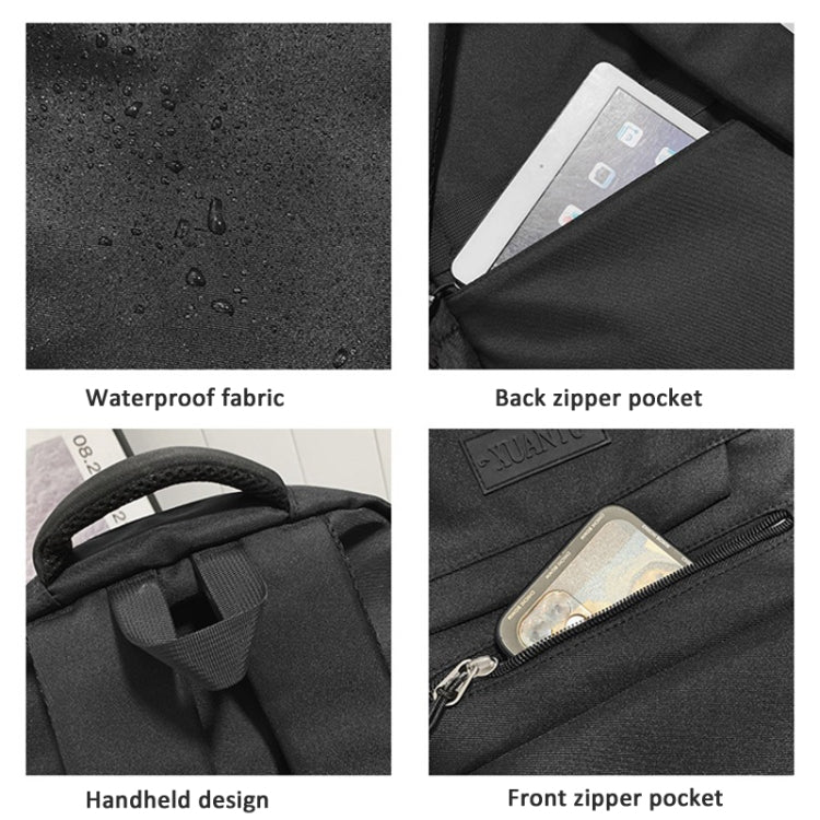Oxford Cloth Simple Travel Backpack Solid Color Junior High School Students School Bag 45x31x18cm