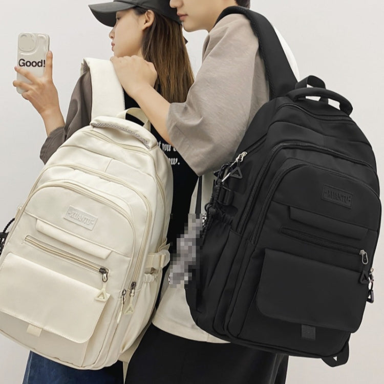Oxford Cloth Simple Travel Backpack Solid Color Junior High School Students School Bag 45x31x18cm