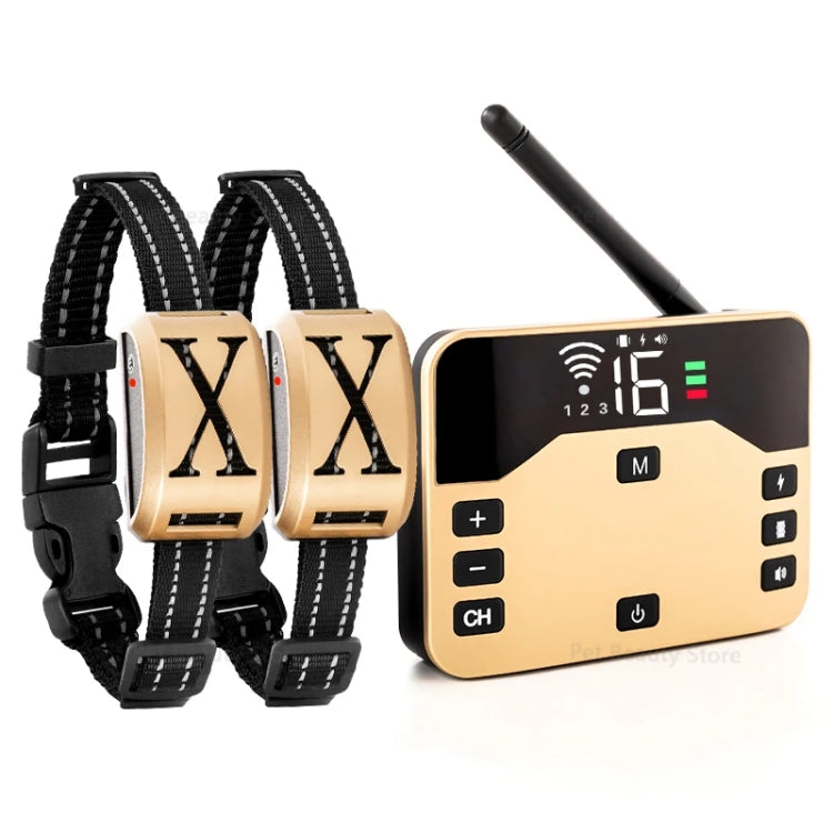 1 Drag 2 Pet Electronic Fence Wireless Stop Barker Outdoor Dog Collar Remote Control Dog Trainer