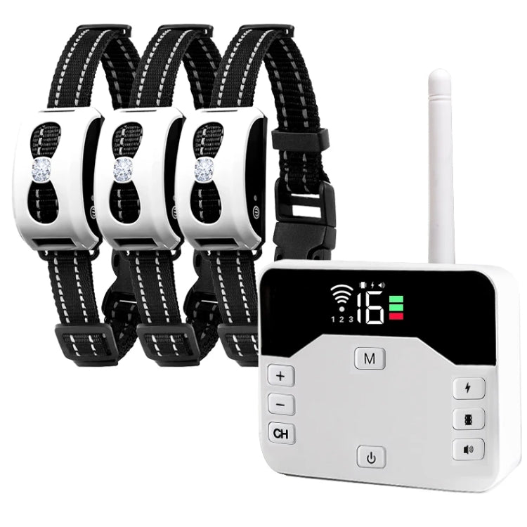 1 Drag 3 Pet Electronic Fence Wireless Stop Barker Outdoor Dog Collar Remote Control Dog Trainer