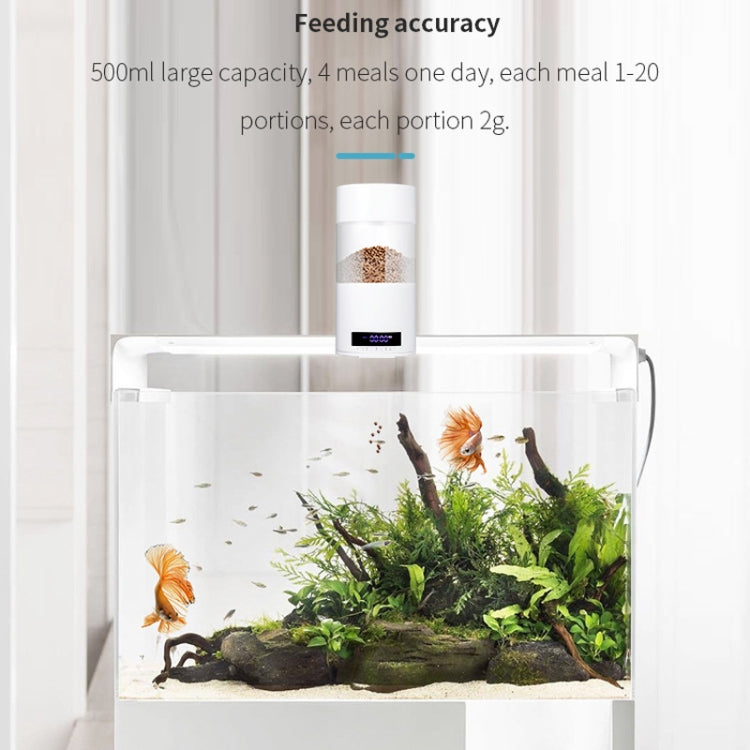 USB Direct Plug / Battery Dual-Use Automatic Fish Feeder Timing Dosing Feeder - White