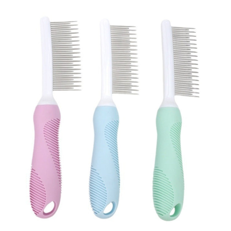 Pet Cats Grooming Needle Comb Dogs De-Floating Hair Cleaning Comb, Style: Thin Teeth  - Green