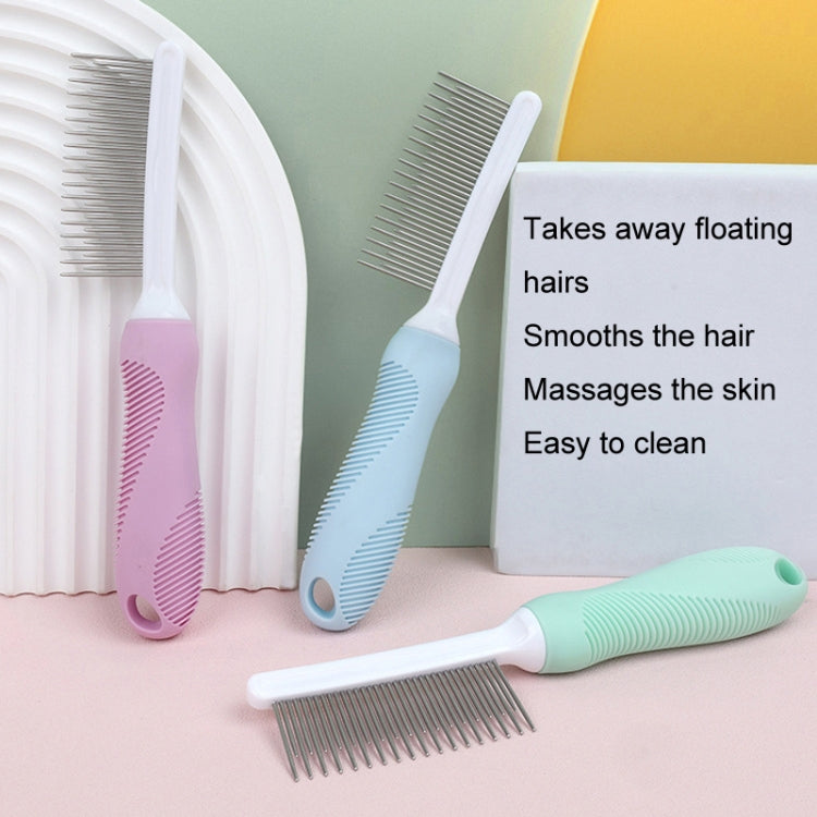 Pet Cats Grooming Needle Comb Dogs De-Floating Hair Cleaning Comb, Style: Sparse Teeth  - Pink