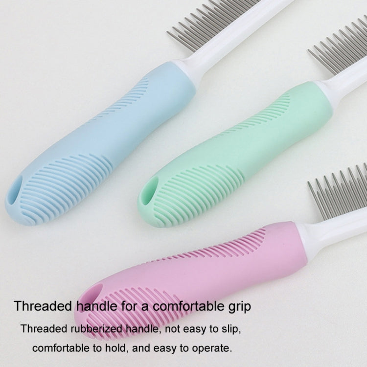 Pet Cats Grooming Needle Comb Dogs De-Floating Hair Cleaning Comb, Style: Thin Teeth  - Blue