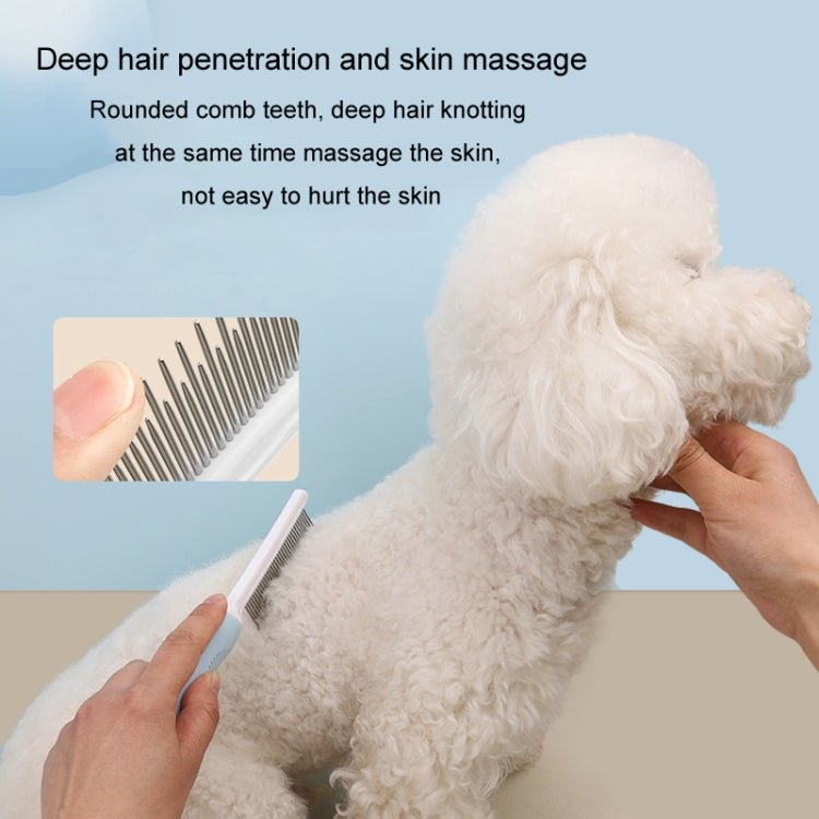 Pet Cats Grooming Needle Comb Dogs De-Floating Hair Cleaning Comb, Style: Thin Teeth  - Pink