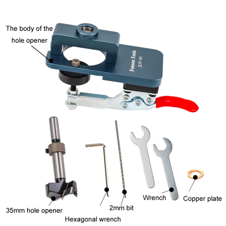 Fonson 35MM Hole Spacing Woodworking Cabinet Door Hinge Hole Opener - JL35-A1