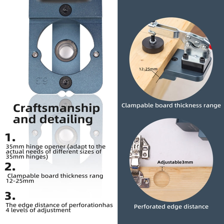 Fonson 35MM Hole Spacing Woodworking Cabinet Door Hinge Hole Opener - JL35-A1