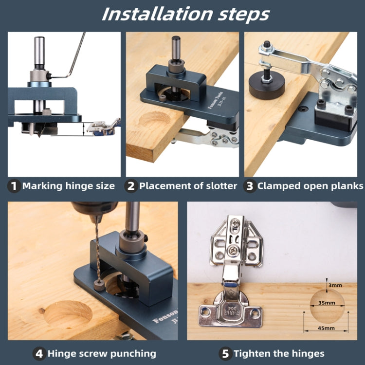 Fonson 35MM Hole Spacing Woodworking Cabinet Door Hinge Hole Opener - JL35-A1