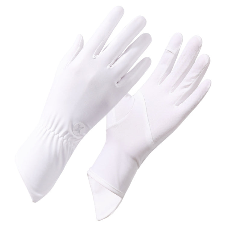1pair Summer Thin Ice Silk Anti-Slip Sunscreen Sport Riding Finger Gloves, Size: One Size