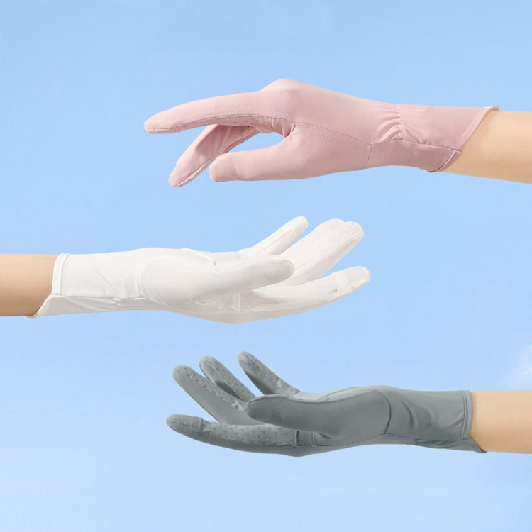 1pair Summer Thin Ice Silk Anti-Slip Sunscreen Sport Riding Finger Gloves, Size: One Size