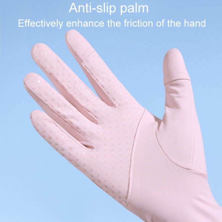 1pair Summer Thin Ice Silk Anti-Slip Sunscreen Sport Riding Finger Gloves, Size: One Size