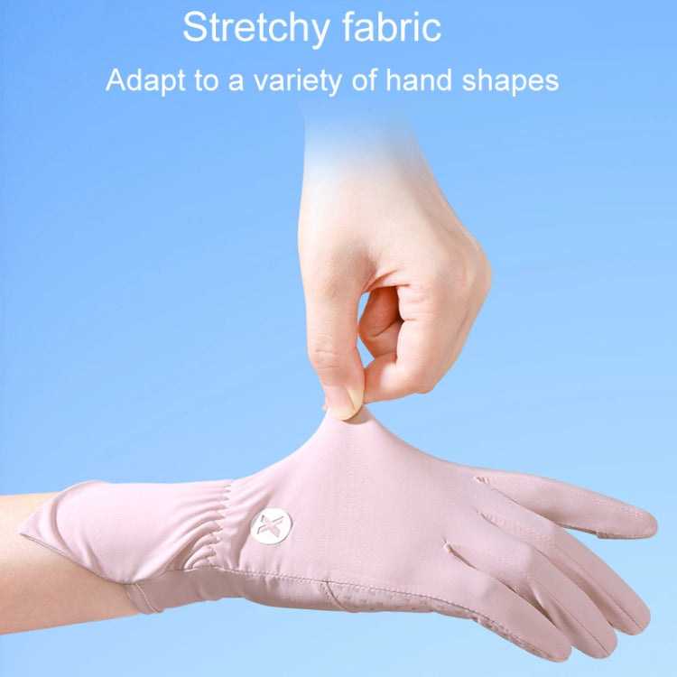 1pair Summer Thin Ice Silk Anti-Slip Sunscreen Sport Riding Finger Gloves, Size: One Size