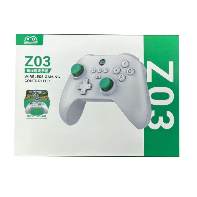 Z03 Wireless Bluetooth Game Controller For Switch / IOS / Android / PC / PS3 / PS4, Spec: White+Bracket