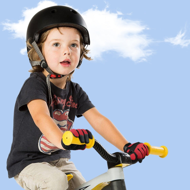1pair Children Full Finger Breathable Anti-Fall Riding Gloves Outdoor Bicycle Protective Gloves, Size: M - Red And Black